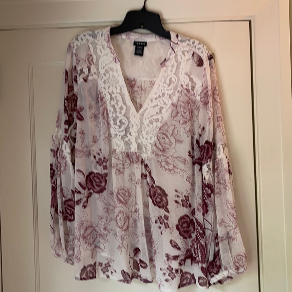 Beautiful floral sheer blouse